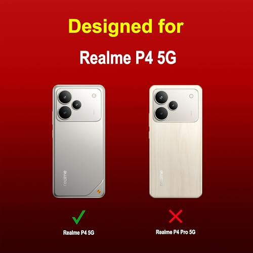 Image of Zapcase Back Case Cover for Realme P4 5G | Compatible for Realme P4 5G Back Cover | Liquid Silicon Magic Case with Camera Protection | Red