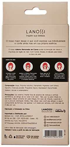 Fita Removedora de Cravos com 3 Unidades, Cor Preta, Lanossi Beauty & Care.