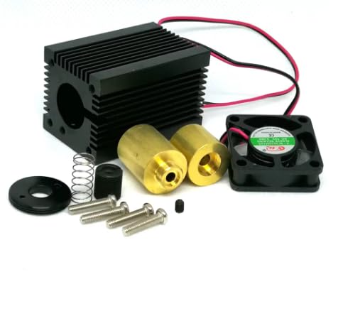 Laser Diode Housing 30x50mm 9.0mm for 405nm-450nm to-5 Laser Module LD with Glass Collimating Lens & Fans