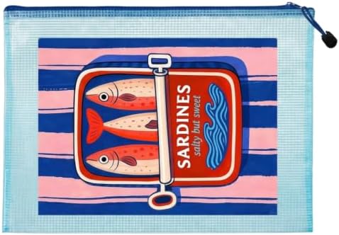 Sardines Waterproof Zip Pouch, Blue Multi, 33 x 23 cm image 5