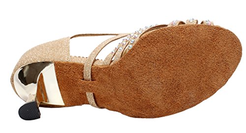 Chaussures de danse latine strassées couleur chair pour briller en soirée - 4