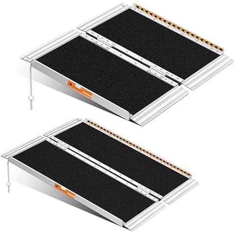 TaiH Leo 3FT & 2FT Wheelchair Ramps, 800 LBS Capacity Wheel Chair Ramp, Portable Wheelchair Ramp Scooter Ramp, for Home, Steps, Stairs, Doorways, Curbs Black Cover