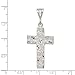 Solid 925 Sterling Silver Nugget Cross Pendant Charm - 46mm x 22mm