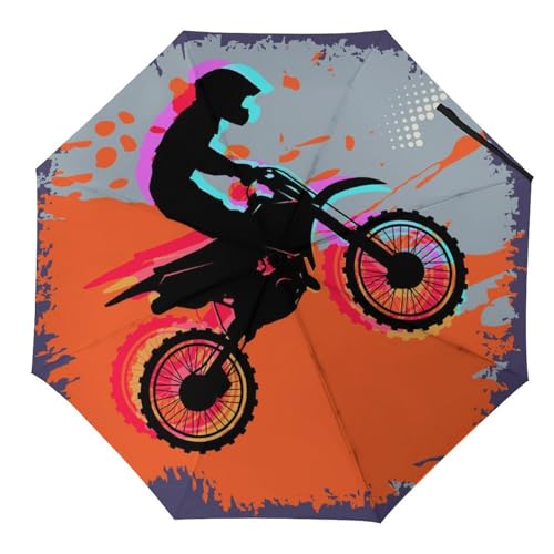 Parapluie pliant automatique contre la pluie design motocyclette pour sac de voyage