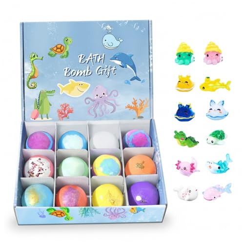 Lot de 12 bombes de bain pour enfants cadeau anniversaire jouets océan