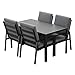 GLP Gartenlounge-Set Garten-Essgruppe, (Gartenmöbel Set, 5-TLG., 4 Sessel, 1 Esstisch, inkl. Auflagen, Aluminium), Wetterfest Gartenlounge Set, 9400-P1+P2
