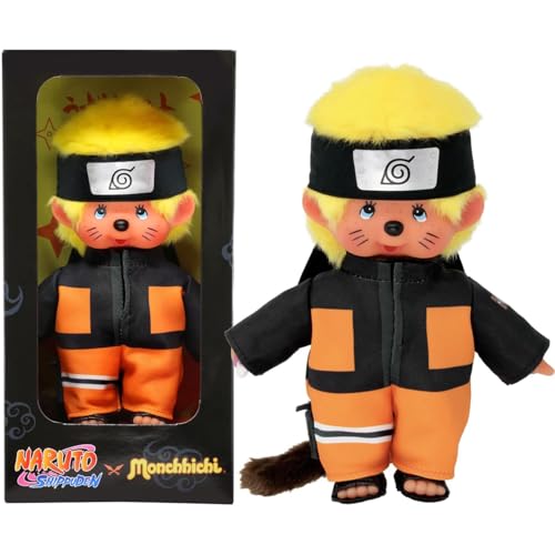 BANDAI - Monchhichi - Kuscheltier Monchhichi Naruto Shippuden - Ikonisches Affenkuscheltier der 80er Jahre - Superweiches Kuscheltier 20 cm für Kinder - Spielzeug für Kinder ab 2 Jahren - SE241088
