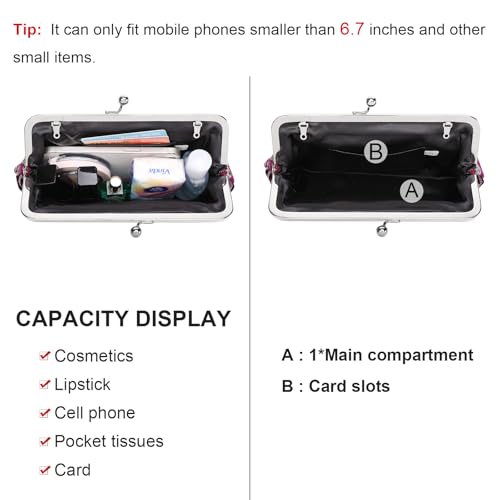 Image of RNIEGA Clutch Purse for Women Floral Embroidery Sequin Evening Bags Elegant Kiss Lock Wedding Party Cocktail