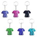 Personalisierter Zahnarzt-Uniform Schlüsselanhänger Set - 6 Farben: Pink, Lila, Grün, Blaugrün, Dunkelblau und Dunkellila - Ein Durchdachtes Geschenk für Zahnärzte, Ärzte und medizinisches Personal