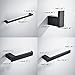 Hiendure 4-Piece Bathroom Accessory Set, Towel Bar, Toilet Paper Holder, Towel Rack,Robe Hook Included-304 Stainless Steel Black Painted Wall Mount
