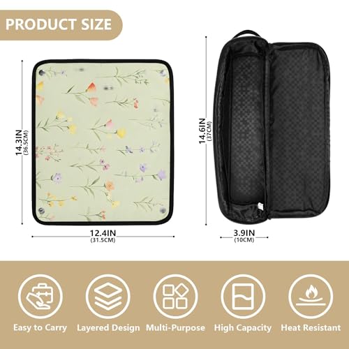 Bolsa de viaje SEHANY para herramientas de cabello con tapete resistente al calor desmontable, almacenamiento 2 en 1 para planchas y rizadores, esencial portátil para mujeres miniatura 4