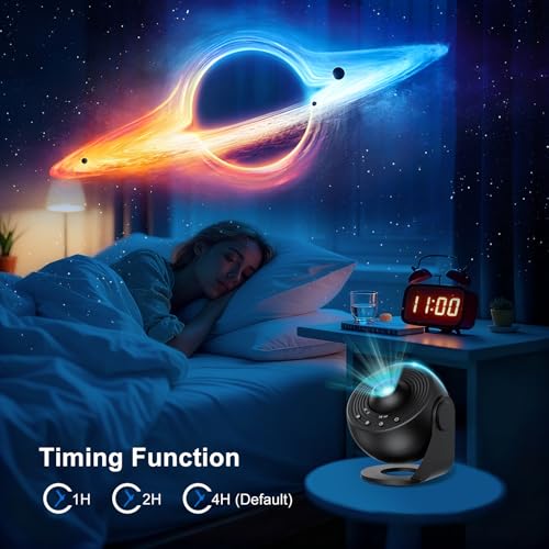 Galaxy Projector with 13 Film Discs, Planetarium Star Projector Light, 360° Rotating Starry Sky Nebula Lamp, Celestial Night Light for Adults & Kids Bedroom Décor, Black - Image 4