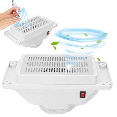 Aspiradora de uñas, plumero de uñas de escritorio, colector de polvo integrado con bolsas de polvo reemplazables para herramientas de manicura y pedicura