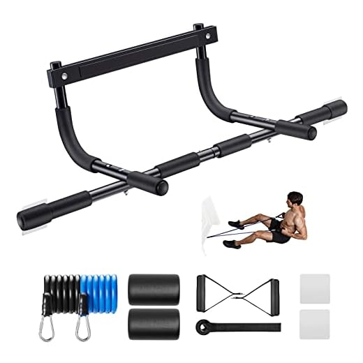 Ally Peaks Pull Up Bar for Doorway | Thickened Steel Max Limit 440 lbs Upper Body Fitness Workout Bar| Multi-Grip Strength for Doorway | Indoor Chin-Up Bar Fitness Trainer for Home Gym Portable