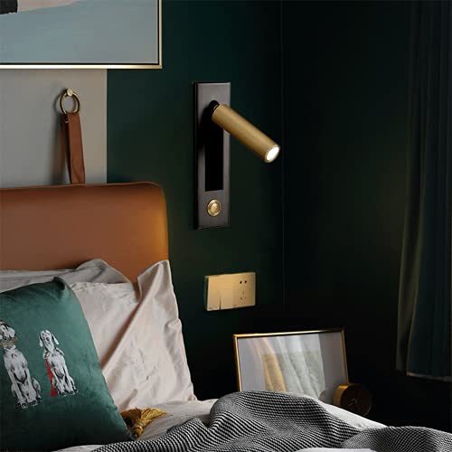 Lámpara de lectura ajustable para dormitorio y aplique de pared de 3W 3