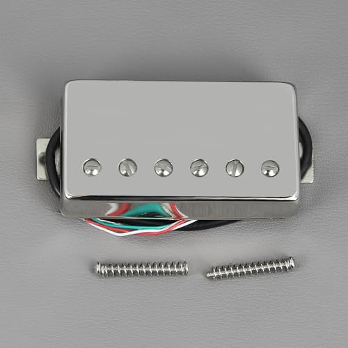 Image of FLEOR Alnico 5 Guitar Humbucker Pickup 4-Wires 14-15K Bridge Pickup Chrome Fit LP Guitar Part