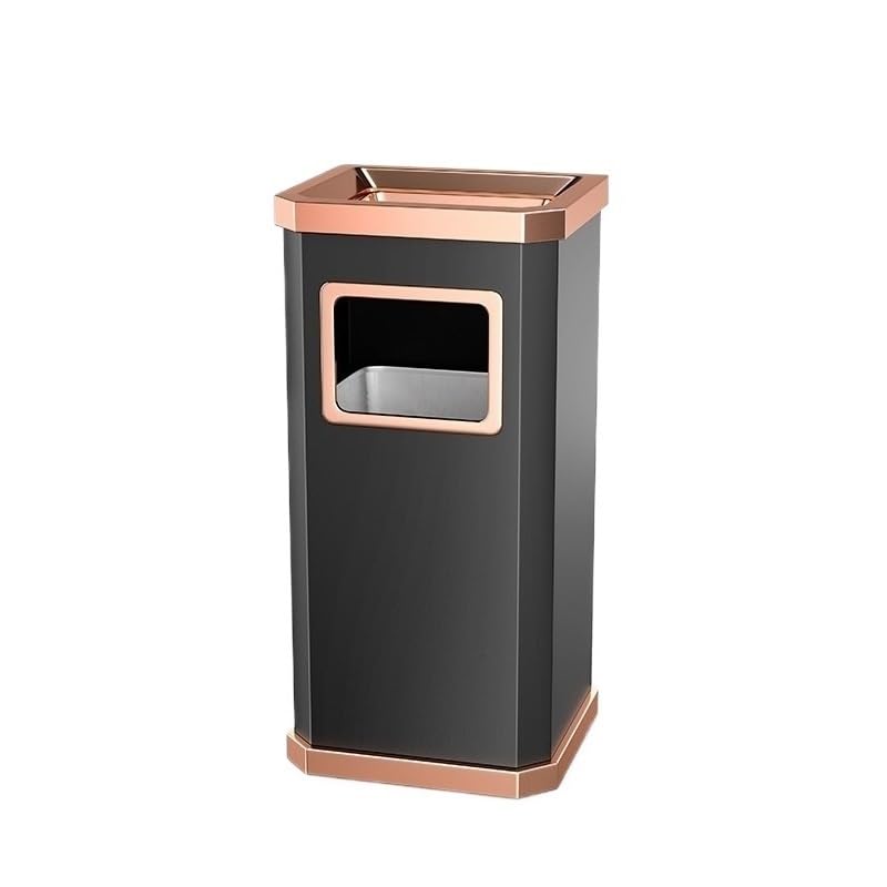 Poubelle de toilettes et hall commercial en inox avec zone cendrier d'accueil