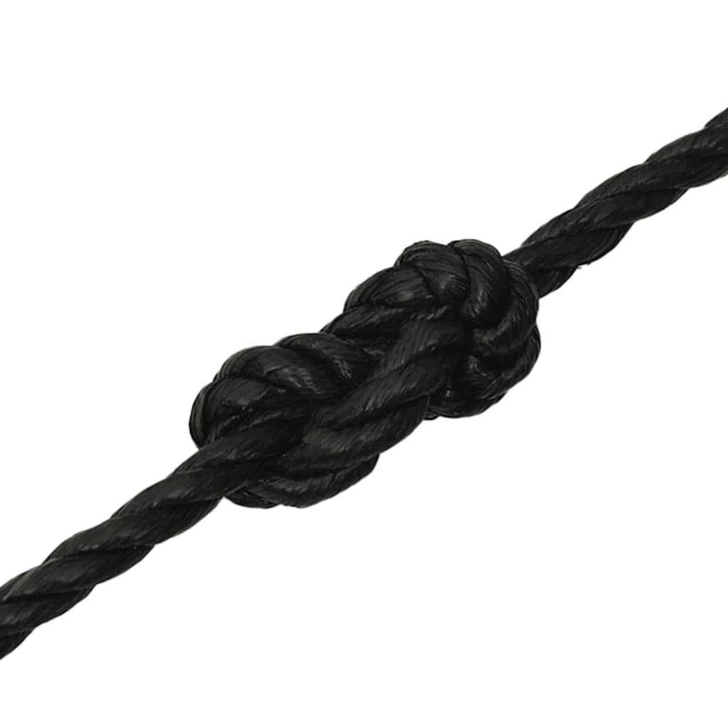 Arbeitsseil Schwarz 16 mm 100 m Polypropylen Seil für Garten Werkstatt und Boot Belastbarkeit 1380 kg Gedrehtes Allzweckseil Kunstfaserseil Bootsseil Seilrolle PP-Seil