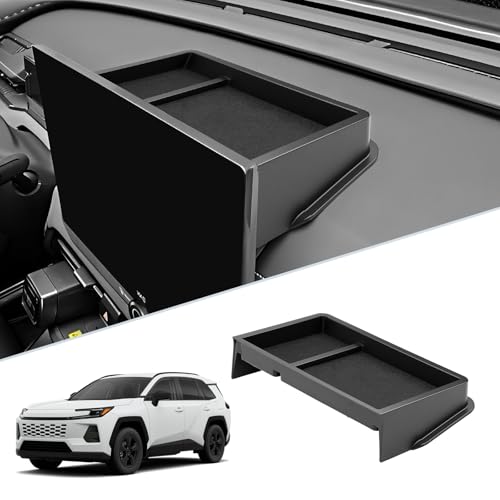 SKTU for 2026 Toyota RAV4 Dashboard Organizer 10.5 for 2026+ RAV4 (LE/SE/XLE Premium/Woodland) Behind Screen Organizer Toyota RAV4 2026 Accessories 2026 RAV4 Dashboard Storage Box (Not Fit 12.9)