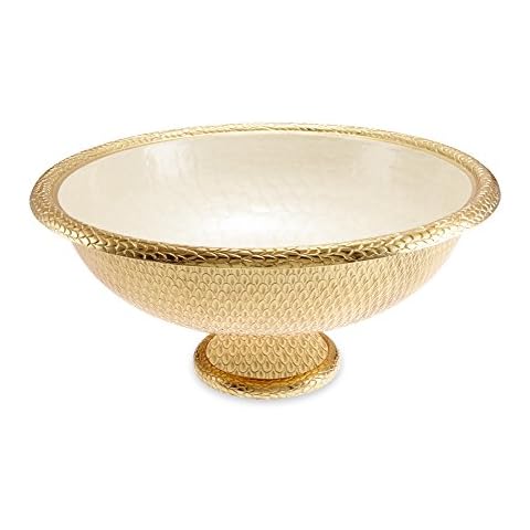 Julia Knight 7235315 Florentine Large Gala Bowl, Aluminum, Gold Snow Cover
