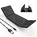 Produktbild Jelly Comb Faltbar Bluetooth Tastatur mit Touchpad, Dual Modus Wired + Bluetooth Tastatur klappbar QWERTZ Layout für PC,Tablets und Handy, Schwarz