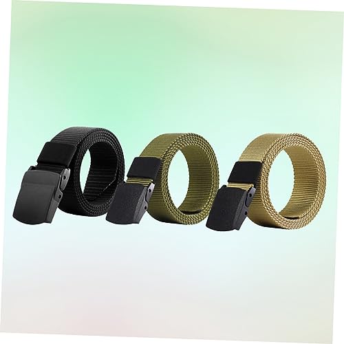 3PCS Quick Dry Canvas Belt for Men Breathable Style with Plastic Buckle Outdoor Training Belt for Sports and Daily Use3