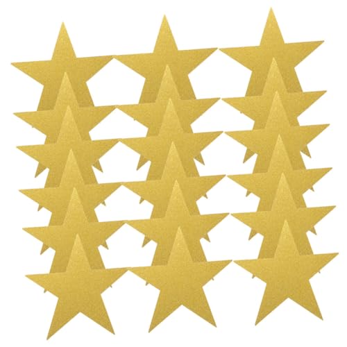 LALADEFIEE 24 Piezas Recortes Estrellas Doradas Purpurina Doble Cara Decoración Aula Fiesta Papel Cartulina Grande Manualidades