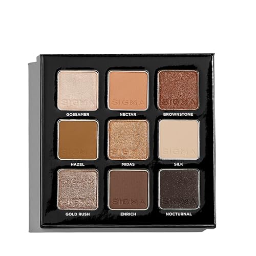 Sigma Beauty On-the-Go Eyeshadow Palette - Ritzy - 9 Bold Eyeshadow Shades in Matte, Shimmer and metallic Finishes - Highly Pigmented Vegan Eye Makeup Palette - Clean Beauty Products