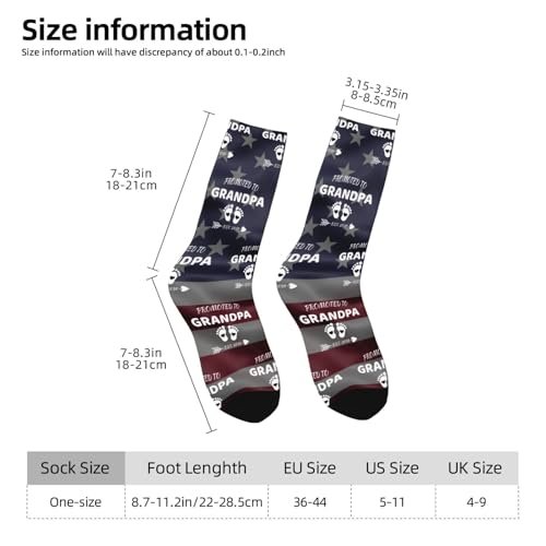 Promoted To Grandpa Est. 2016 Adult Polyester Crew Socks Breathable Moisture-Wicking Athletic Running Gym2 5