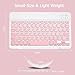 KUNSI Bluetooth Keyboard for iPad, Rechargeable Slim Portable Wireless Keyboard for iPad Tablets, Compatible for All iOS/Windows/Android System Devices-Pink