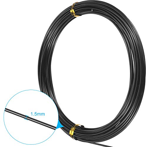 Image of TecUnite Aluminum Craft Wire for Sculpting Armature Bendable Craft Wire for DIY Jewelry Making(Black, 10 M X 1.5 mm, 1 Roll)