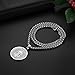 JewelryWe - Collar con colgante, medalla redonda ovalada con cruz de San...