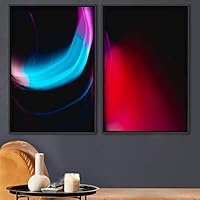 2 Piece Framed Canvas Wall Art Colorful Art Lights Canvas Prints Home Artwork Decoration for Living Room,Bedroom - 16