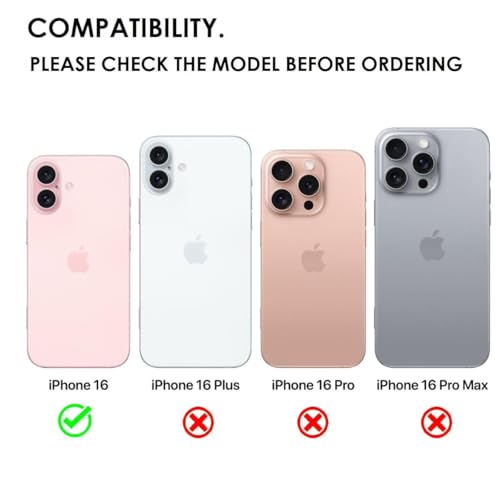 Image of RIGGEAR Shockproof Sleek Hybrid Armor Upgraded C-Shaped Magnetic Back Cover Case Compatible with MagSafe Accessories for iPhone 16 (Smoke Black Matte PC + Black TPU Bumper)