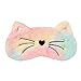 dressfan Animaux Chat Masque de Sommeil Femme Enfant Fille Peluche Soie 3D Moelleux Masque de Nuit Occultant Mignon Masque pour les yeux pour Dormir Voyage Sieste,Multicolore