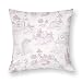 Fundas de cojín, 1 funda de cojín Toile De Jouy Stile para paisaje, fundas de almohada cuadradas de poliéster suave de 45 x 45 cm