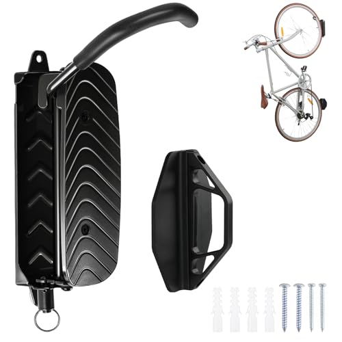 CYFIE Fahrrad Wandhalterung, Vertikal Fahrradständer Schwenkbare, Fahrradständer für die Garage Rennrad Mountainbike etc, platzsparender Wandfahrradständer, Festes Design, Tragkraft 20 kg,1 Stück