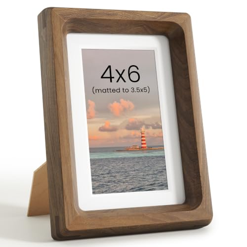 Cadre de 10 x 15 cm en bois de noyer avec coins arrondis pour offrir un souvenir - 2
