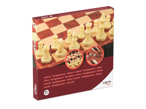 Cayro - Damas - Backgammon Magnético - Juego Magnético 3 en 1 Portátil - Ideal para Viajes - Incluye Fichas y Dados - Juegos Clásicos