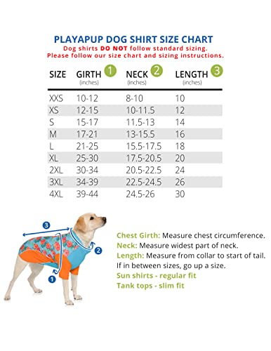 PlayaPup Dog Sun Shirt, USA Made (UPF 50+), Honu, 2X-Large
