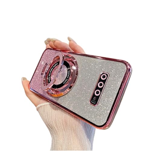Coque Samsung S8+ Plus silicone or rose pailleté antichoc avec anneau