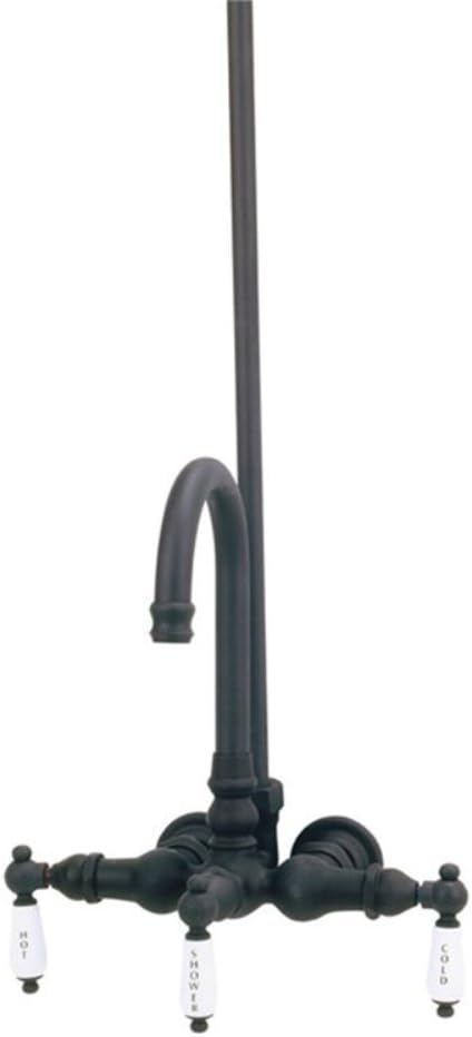 ECTW16PB Tub Filler/Shower System, Hot and Cold Porcelain Lever Handles, Polished Brass