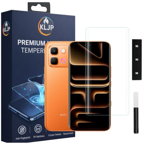 Image of KLJP Premium HD+ UV Tempered Glass Screen Protector For Infinix Note Edge (Pack of 1) Full Adhesive UV Curved Screen Protector Case Friendly HD Clarity with installation kit