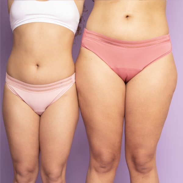 Beppy Panties CORAL (Pink/Rosa) 2 Menstruations-Slips - Periodenslips, mit Clips verstellbar, seitlich öffnen - für mehr Freiheit und Komfort während der Periode (XL)