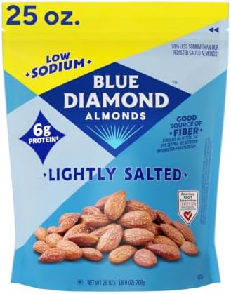 Blue Diamond Almonds Lightly Salted Flavored Snack Nuts, 25 oz, Pack of 1