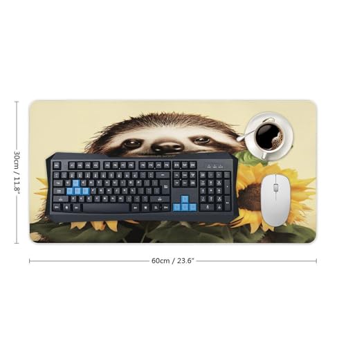 Tapete de escritorio grande Sloth Sunflower antideslizante miniatura 2
