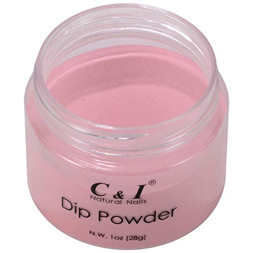 C & I Dip Powder Tauchen Pulver, Farbe # 5 Rose, Gelnägel Effekt, Pulver für Nagellack, Rot Farbsystem, 1 oz / 28 g
