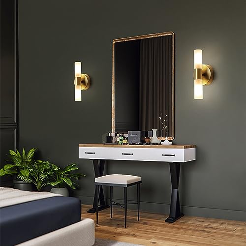 Applique salle de bain double tube en verre pour une ambiance coiffeuse