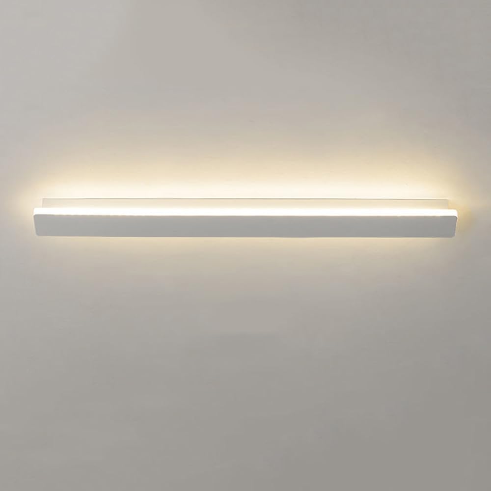 SEMANHUA Nordic LED Ceiling Light - Long Flush Mount Industrial Lamp for Bedroom, Kitchen, Hallway, and Bathroom(White,80CM-3000K)