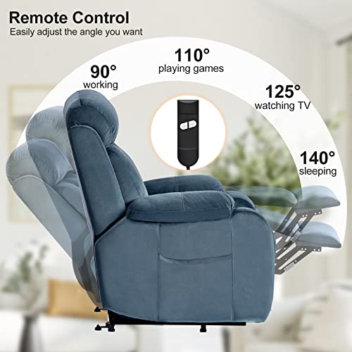 Qkff Power Lift Recliner Chair For Elderly, Electric Lift Chairs Recliners, Remote Control Reclining Sofa With Side Pocket For Living Room Home Theater #TOP2